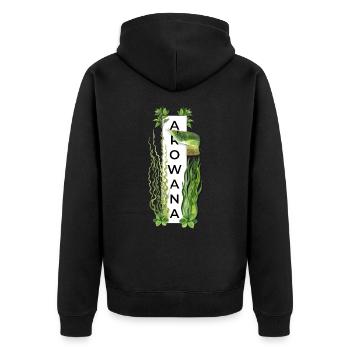 Silber Arowana Monster Fisch gepflanzt Aquarium - Unisex Premium Bio Zip Hoodie - Schwarz - Hinten - Nico (187cm)