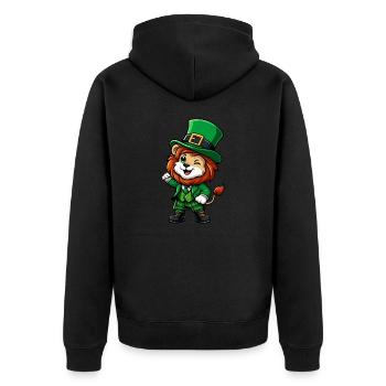Dessin animé du lion de la Saint-Patrick - Veste à capuche bio Premium Unisexe - noir - Dos - Nico (187cm)