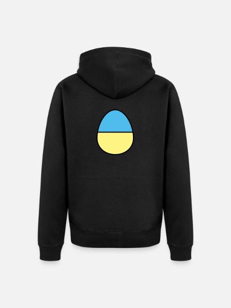 Osterei farbig - Unisex Premium Bio Zip Hoodie - Schwarz