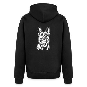 Malinois Ball Ball Junkie Dogs Wilsigns - Unisex Premium Organic Zip Hoodie - black - Back - Nico (187cm)