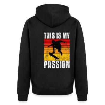 This is My Passion Skateboard Skateboarder Skate - Veste à capuche bio Premium Unisexe - noir - Dos - Nico (187cm)