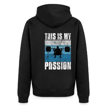 This is my passion Bodybuilding Bodybuilder GYM - Unisex Premium Organic Zip Hoodie - black - Back - Nico (187cm)