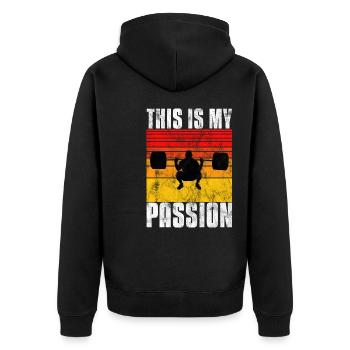 C’est ma passion Musculation Bodybuilder GYM - Veste à capuche bio Premium Unisexe - noir - Dos - Nico (187cm)
