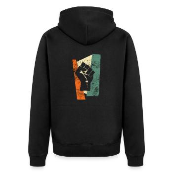 Fist - Unisex Premium Organic Zip Hoodie - black - Back - Nico (187cm)