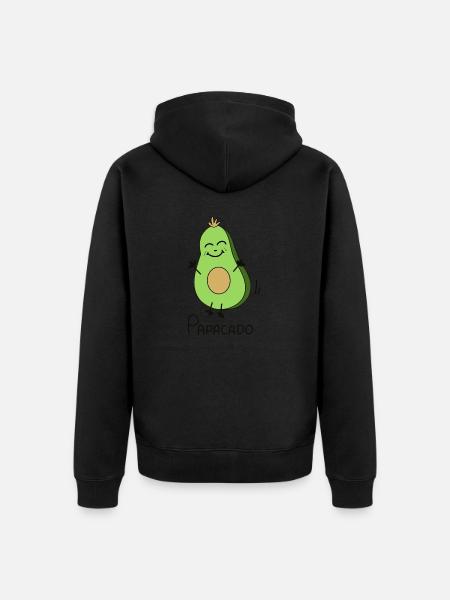 Papacado Papa Avocado - Father Pride - Unisex Premium Organic Zip Hoodie - black