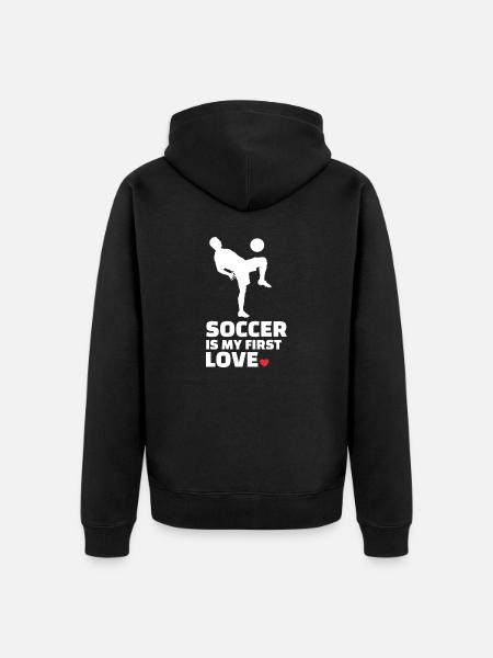 Ich Liebe Fußball Stilvolles - Unisex Premium Bio Zip Hoodie - Schwarz