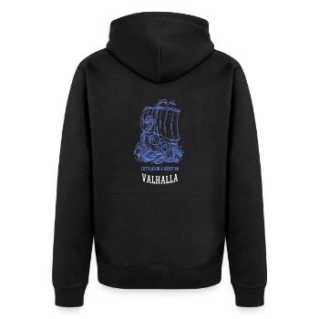 Partons en quête au Valhalla Retro Viking - Veste à capuche bio Premium Unisexe - noir - Dos - Nico (187cm)