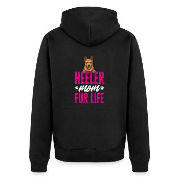 Australian Cattle Dog Red Blue Heeler - Unisex Premium Bio Zip Hoodie - Schwarz - Hinten - Nico (187cm)