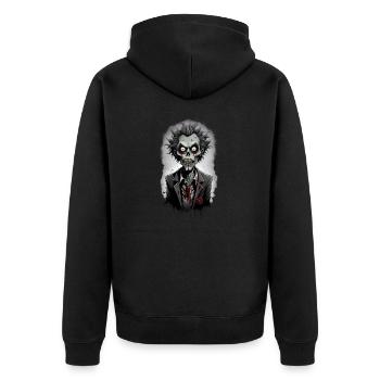 ZOMBIE im Kostüm 10 - Unisex Premium Bio Zip Hoodie - Schwarz - Hinten - Nico (187cm)