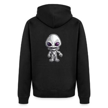 Alien / Außerirdisch / Ufo / Area 51 / All / Mars - Unisex Premium Organic Zip Hoodie - black - Back - Nico (187cm)