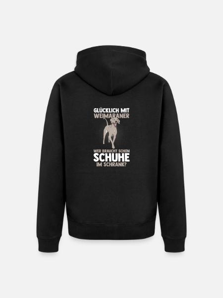 Hund Weimaraner - Unisex Premium Bio Zip Hoodie - Schwarz