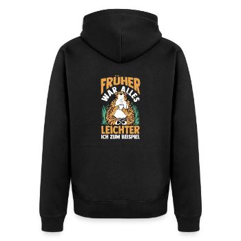 Everything used to be easier funny sayings - Unisex Premium Organic Zip Hoodie - black - Back - Nico (187cm)