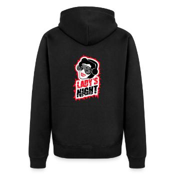 Ladies Night Fun Retro DJ Woman Face Girls Evening - Unisex Premium Organic Zip Hoodie - black - Back - Nico (187cm)