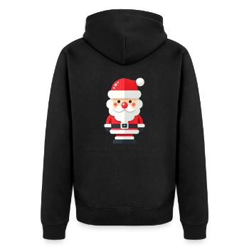 Weihnachtsmann - Unisex Premium Bio Zip Hoodie - Schwarz - Hinten - Nico (187cm)