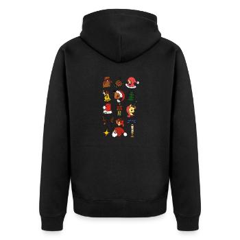 Sweet colorful Christmas party with unicorn & friends - Unisex Premium Organic Zip Hoodie - black - Back - Nico (187cm)