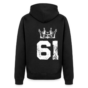 61 Couronne numérique - Veste à capuche bio Premium Unisexe - noir - Dos - Nico (187cm)