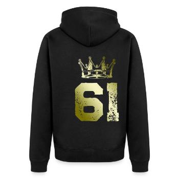 61 Couronne numérique - Veste à capuche bio Premium Unisexe - noir - Dos - Nico (187cm)