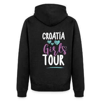 Tournée des filles en Croatie - Veste à capuche bio Premium Unisexe - noir - Dos - Nico (187cm)