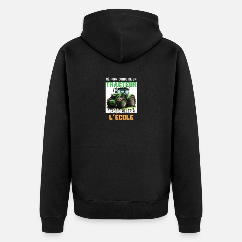 Tracteur Fun assuré - Veste à capuche bio Premium Unisexe - noir