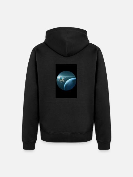 Exploring Your World - Unisex Premium Organic Zip Hoodie - black