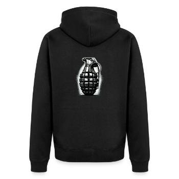 Explosive Charge: Hand Grenade - Unisex Premium Organic Zip Hoodie - black - Back - Nico (187cm)