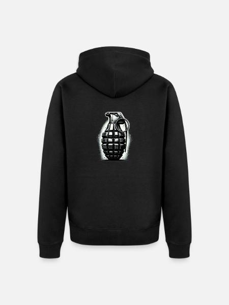 Explosive Charge: Hand Grenade - Unisex Premium Organic Zip Hoodie - black