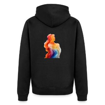Liberté de l’amour fémal - Veste à capuche bio Premium Unisexe - noir - Dos - Nico (187cm)