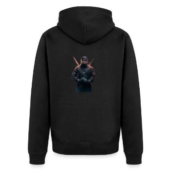 Ninja avec des épées - Veste à capuche bio Premium Unisexe - noir - Dos - Nico (187cm)