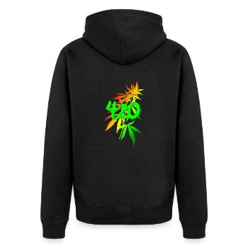 420 cannabis - Veste à capuche bio Premium Unisexe - noir - Dos - Nico (187cm)