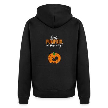 Petit costume d’Halloween de citrouille grossesse - Veste à capuche bio Premium Unisexe - noir - Dos - Nico (187cm)