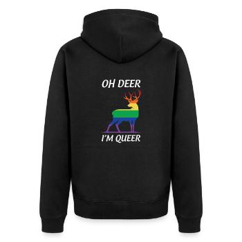 LGBTQ Nonbinary Coloré Rainbow Flag LGBTQ + Pride - Veste à capuche bio Premium Unisexe - noir - Dos - Nico (187cm)