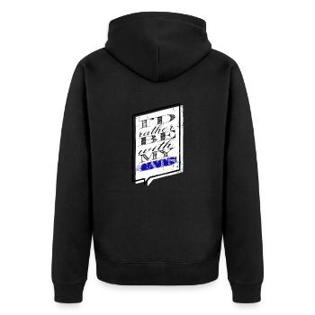 Cute Animal Love Joke Cat Long Sleeve Shirts - Unisex Premium Organic Zip Hoodie - black - Back - Nico (187cm)