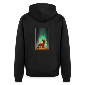 Creepy Horror Comic Alien on a strange planet land - Unisex Premium Organic Zip Hoodie - black - Back - Nico (187cm)