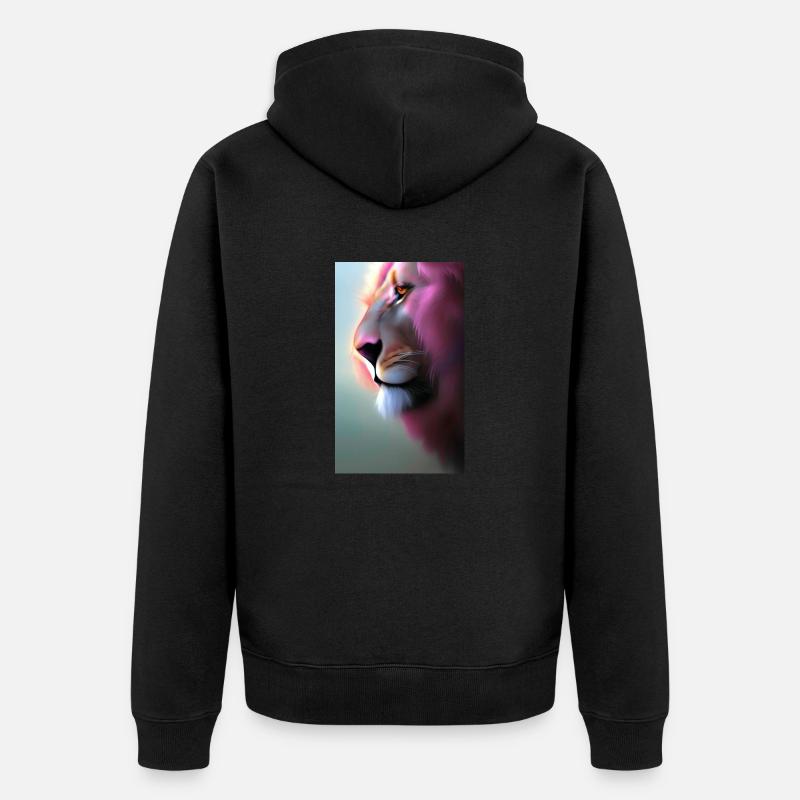 Dessin animé d’une lionne queer - Veste à capuche bio Premium Unisexe - noir