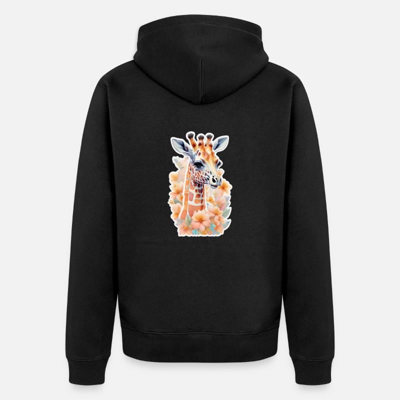 Girafe - Veste à capuche bio Premium Unisexe - noir