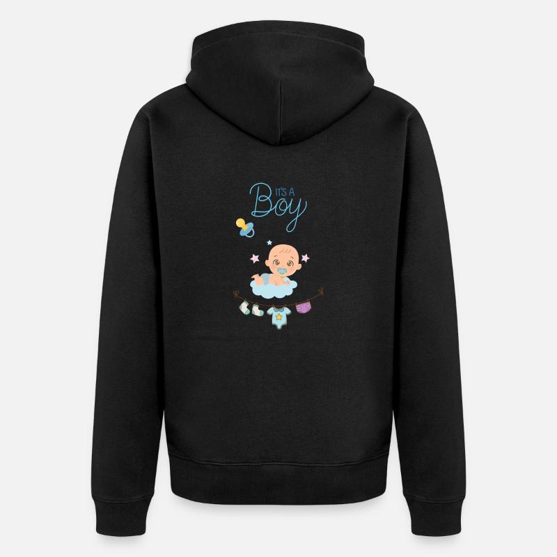 C’est un garçon - Veste à capuche bio Premium Unisexe - noir