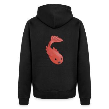 goldfish - Unisex Premium Organic Zip Hoodie - black - Back - Nico (187cm)