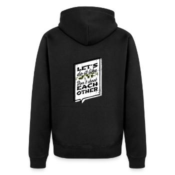 bday disarmament 1960s peace movement bird happy - Unisex Premium Bio Zip Hoodie - Schwarz - Hinten - Nico (187cm)