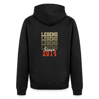 Cadeau 10e Anniversaire Vintage Né un mois de 2014 - Veste à capuche bio Premium Unisexe - noir - Dos - Nico (187cm)