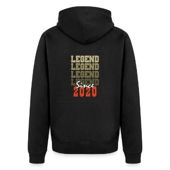 Cadeau 4e Anniversaire Vintage Né un mois de 2020 - Veste à capuche bio Premium Unisexe - noir - Dos - Nico (187cm)