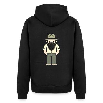Urban Hipster - Unisex Premium Organic Zip Hoodie - black - Back - Nico (187cm)