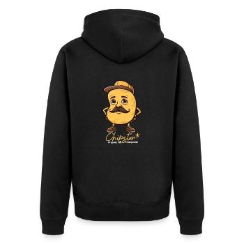 Chipster - Unisex Premium Organic Zip Hoodie - black - Back - Nico (187cm)