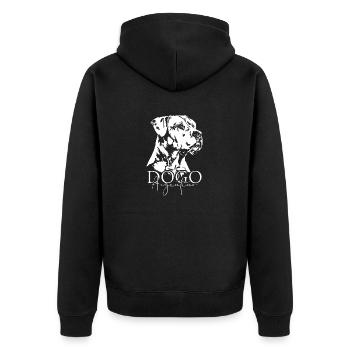 DOGO ARGENTINO Chien Portrait Chien Wilsigns - Veste à capuche bio Premium Unisexe - noir - Dos - Nico (187cm)