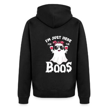 Skull Horror Halloween Gift - Unisex Premium Organic Zip Hoodie - black - Back - Nico (187cm)