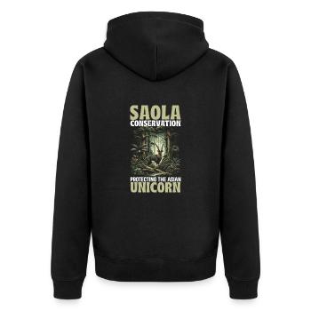 Endangered species, animal lovers, animal welfare - Unisex Premium Organic Zip Hoodie - black - Back - Nico (187cm)