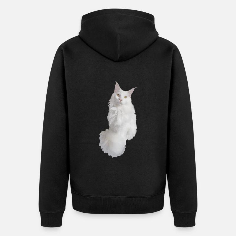 Maine coon blanc - Veste à capuche bio Premium Unisexe - noir
