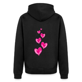 Symbole d'amour coeurs Saint Valentin - Veste à capuche bio Premium Unisexe - noir - Dos - Nico (187cm)