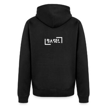Bâle - Veste à capuche bio Premium Unisexe - noir - Dos - Nico (187cm)