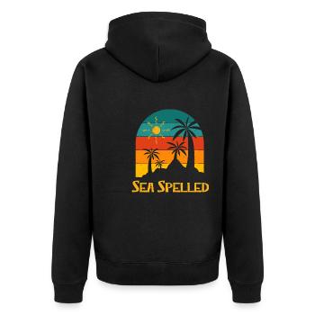 Nauti Time Summer Tropical Beach Trip Vacation - Unisex Premium Organic Zip Hoodie - black - Back - Nico (187cm)