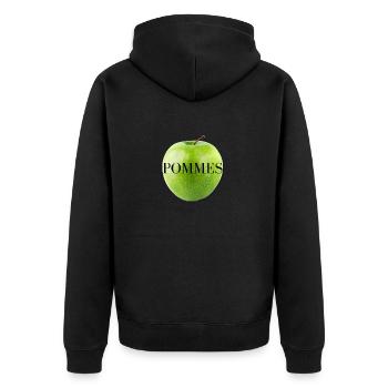 Apple Design - Moderne - Nouveau - Délicieux - Veste à capuche bio Premium Unisexe - noir - Dos - Nico (187cm)